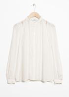 Other Stories Lace Trim Blouse - White