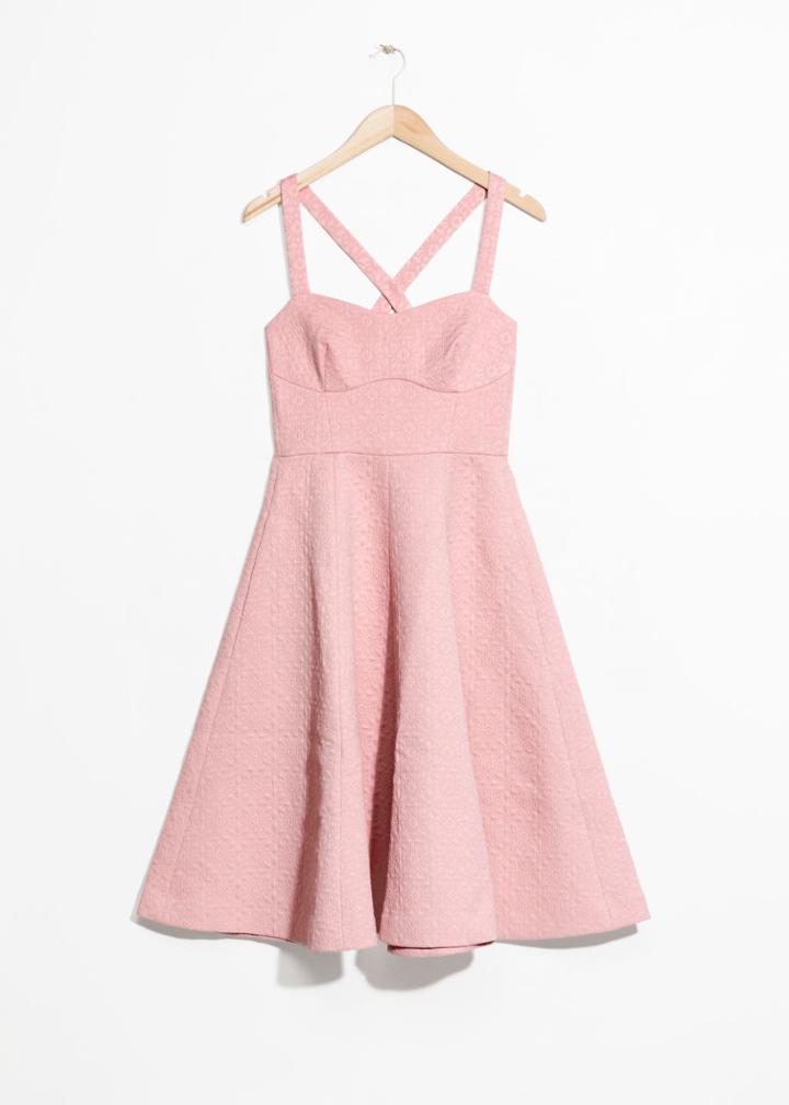 Other Stories Cross Strap Tea Dress - Pink