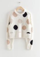 Other Stories Polka Dot Jacquard Knit Sweater - White