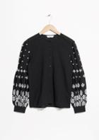 Other Stories Embroidery Puff Sleeve Blouse