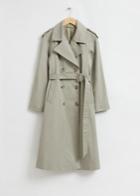 Other Stories Classic Relaxed Trench Coat - Green