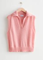 Other Stories Polo Knit Vest - Pink