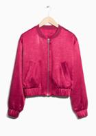 Other Stories Lustrous Cropped Bomber Jacket
