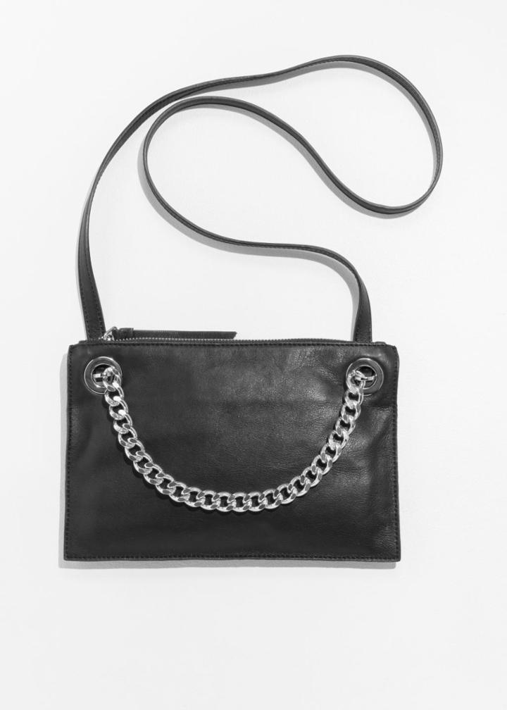 Other Stories Flat Leather Crossover - Black