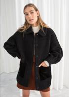 Other Stories Faux Shearling Workwear Jacket - Blue