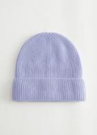 Other Stories Ribbed Cashmere Knit Beanie - Purple