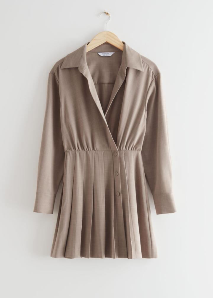 Other Stories Buttoned Mini Dress - Brown