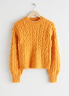 Other Stories Cable Knit Sweater - Yellow