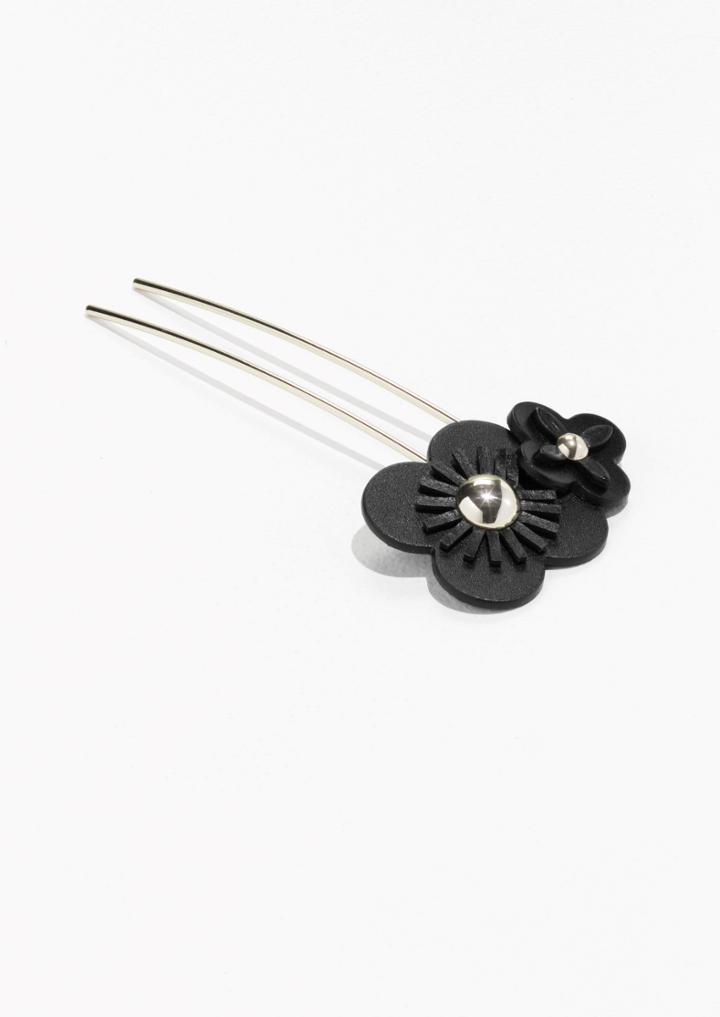 Other Stories Flower Leather Hairpin