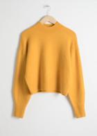 Other Stories Mock Neck Cropped Sweater - Yellow