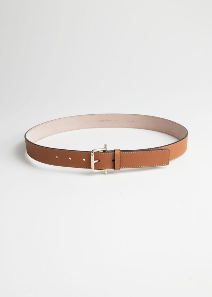 Other Stories Leather Belt - Beige
