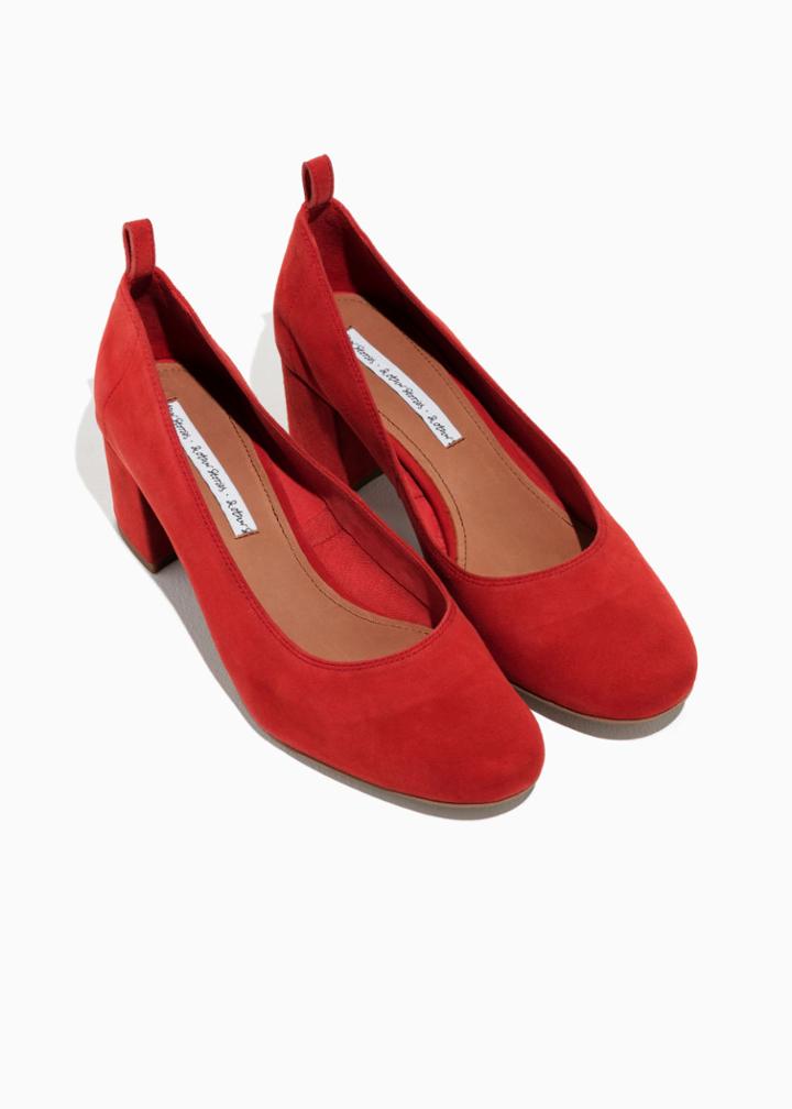 Other Stories Suede Ballet Pump - Red