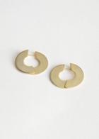 Other Stories Flat Front Back Hoop Earrings - Gold