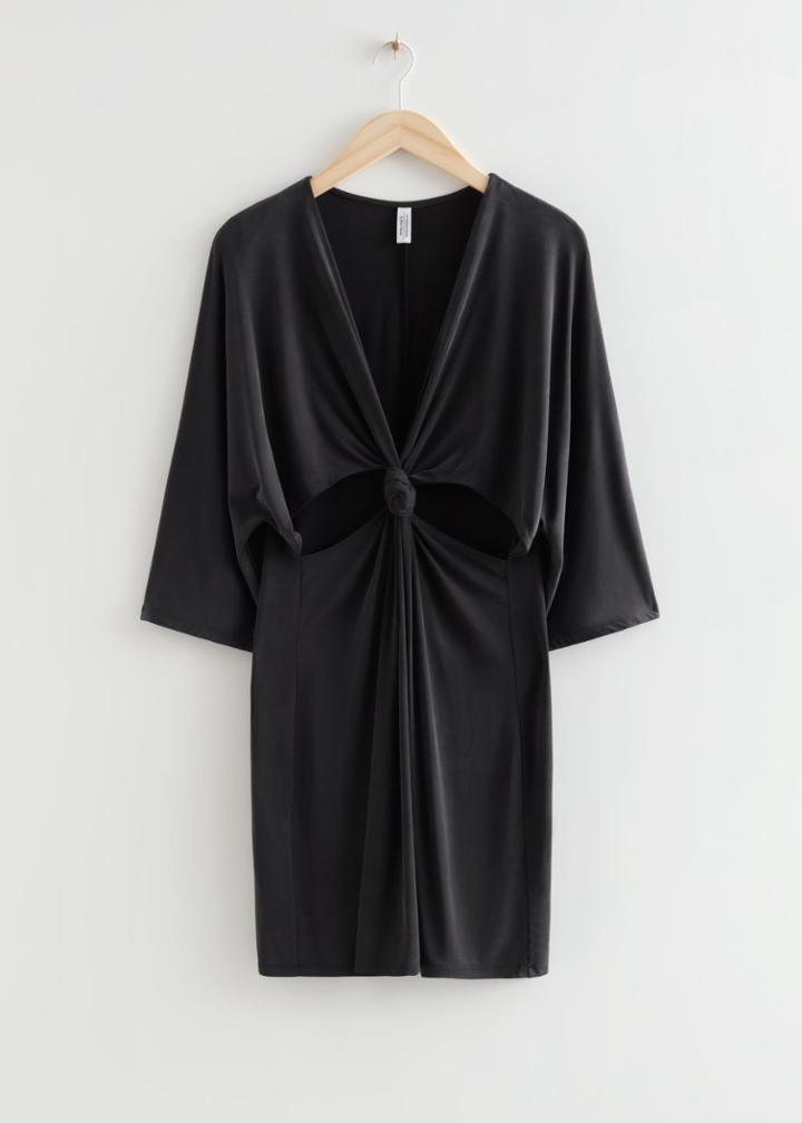Other Stories Cut-out Knot Detail Mini Dress - Black