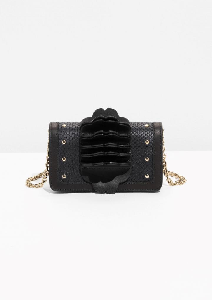 Other Stories Leather Flower Shoulder Bag