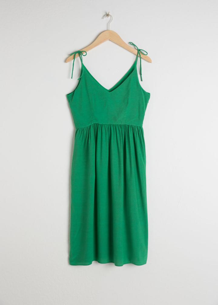 Other Stories Tie Shoulder Midi Dress - Green