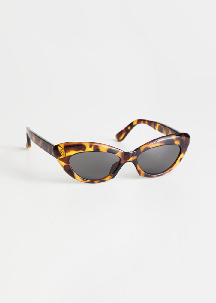 Other Stories Rounded Cat Eye Sunglasses - Beige