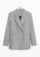 Other Stories Oversized Double Breasted Blazer - Grey