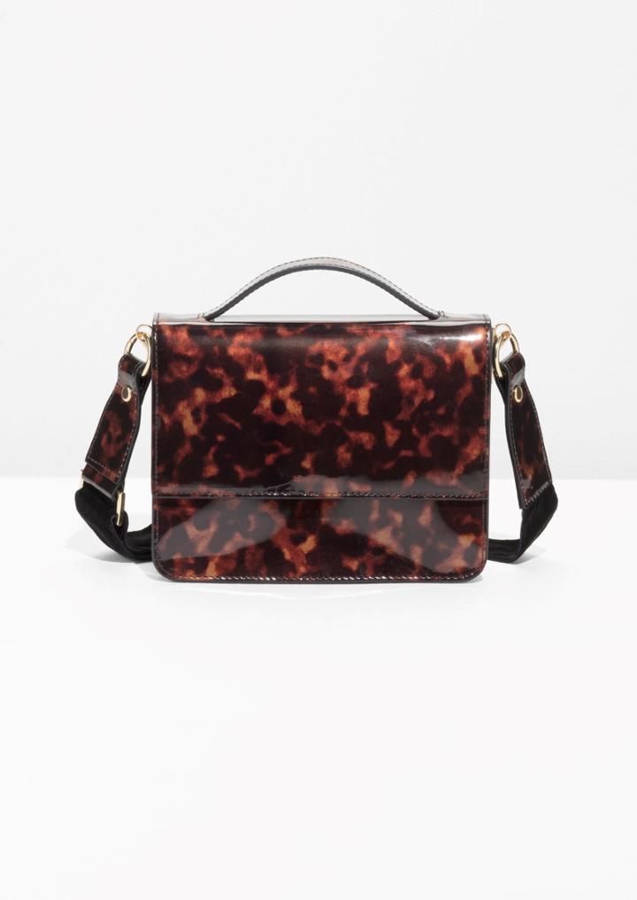 Other Stories Patent Leather Tortoise Shell Mini Bag