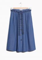 Other Stories Belted Midi Chambray Skirt