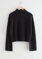 Other Stories Mock Neck Knit Sweater - Black