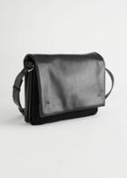 Other Stories Suede Panel Leather Crossbody Bag - Black