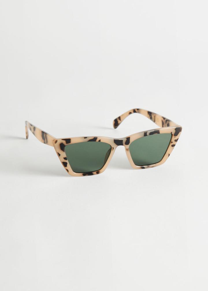 Other Stories Angular Cat Eye Sunglasses - Beige