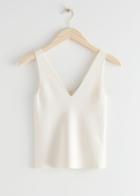 Other Stories Rib Knit Tank Top - White