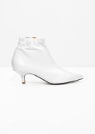 Other Stories Gathered Kitten Heel Boots - White