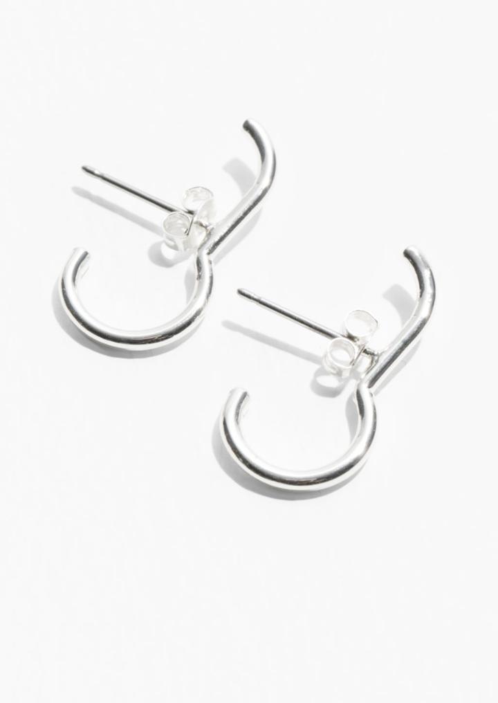 Other Stories Silver Lobe Earrings - Silver