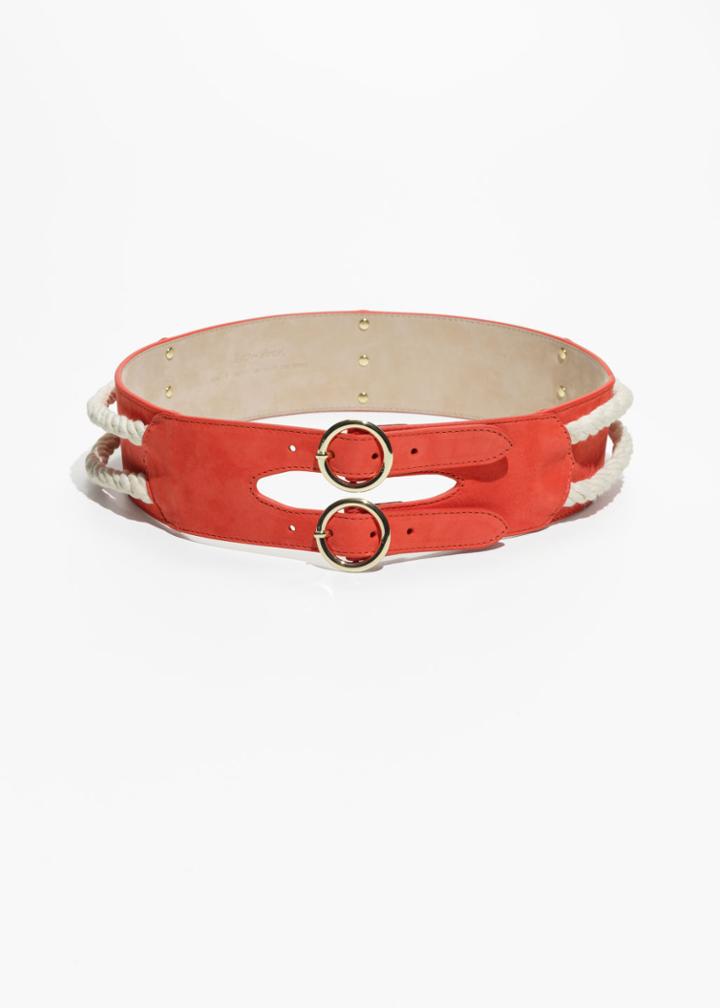 Other Stories Suede Rope Belt - Red