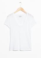 Other Stories Scoop Neck Washed Tee - White