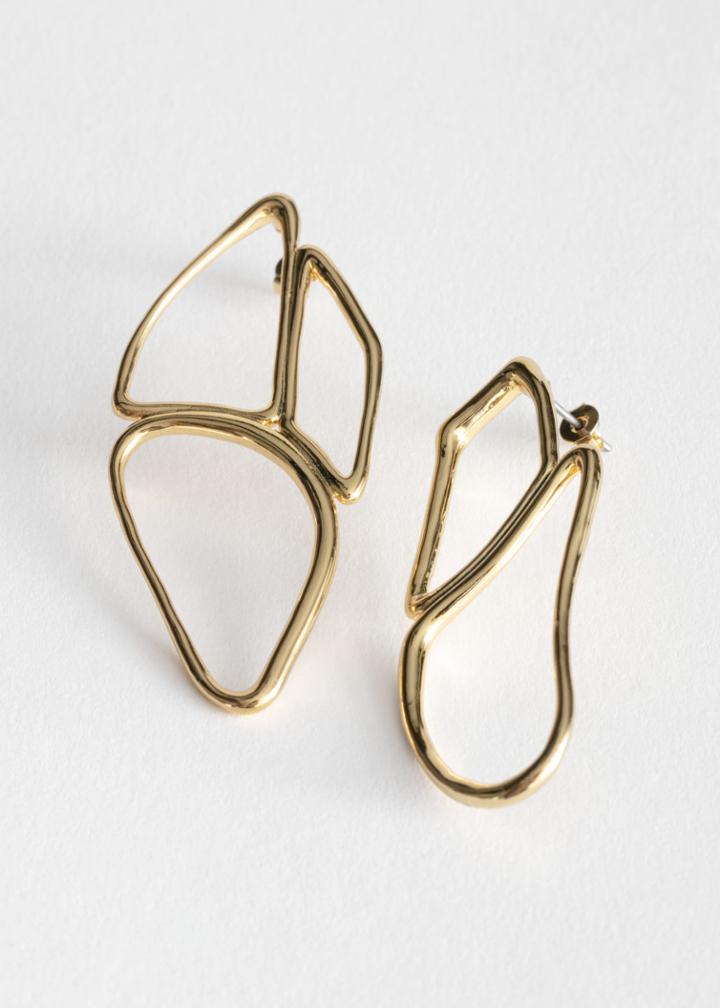 Other Stories Cutout Pendant Earrings - Gold