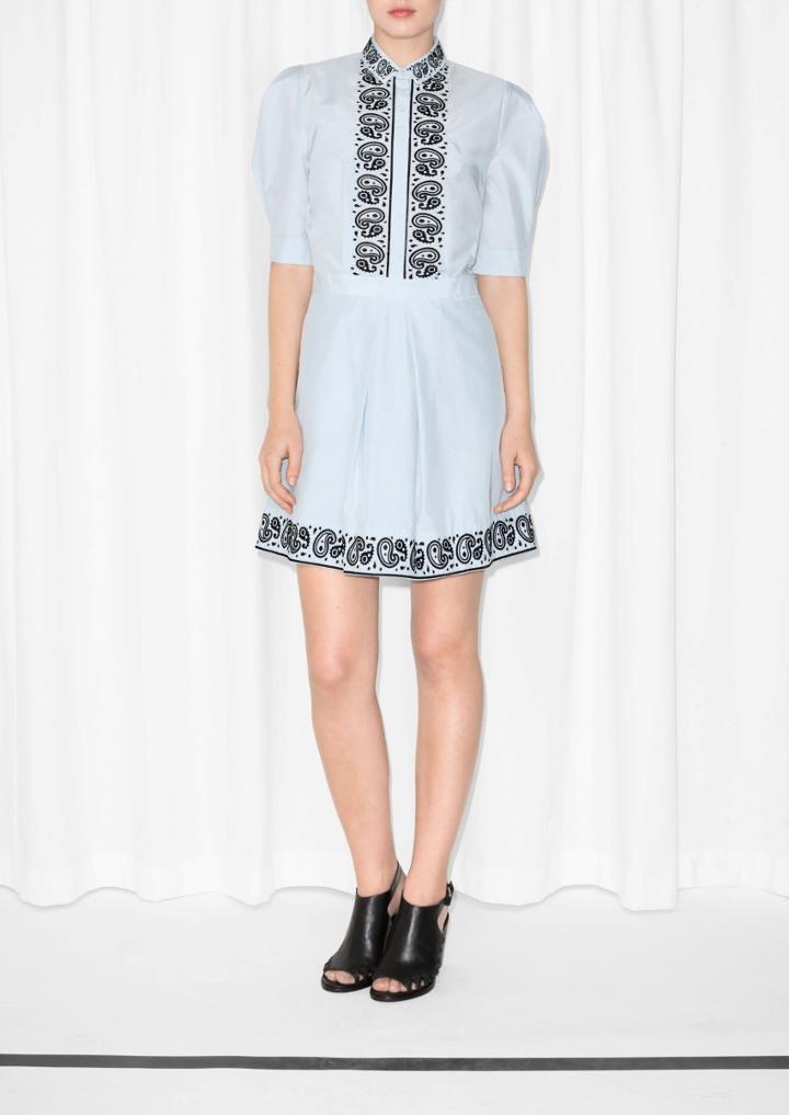 Other Stories Embroidered Paisley Shirt Dress