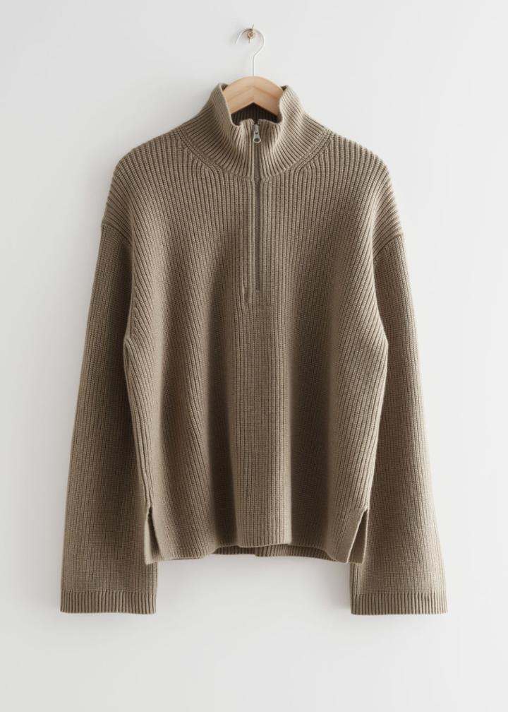 Other Stories Half-zip Sweater - Brown