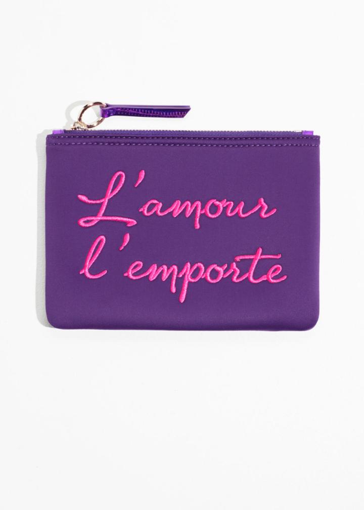 Other Stories Embroidered Purse - Purple