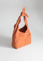 Other Stories Soft Suede Tie Up Bag - Yellow
