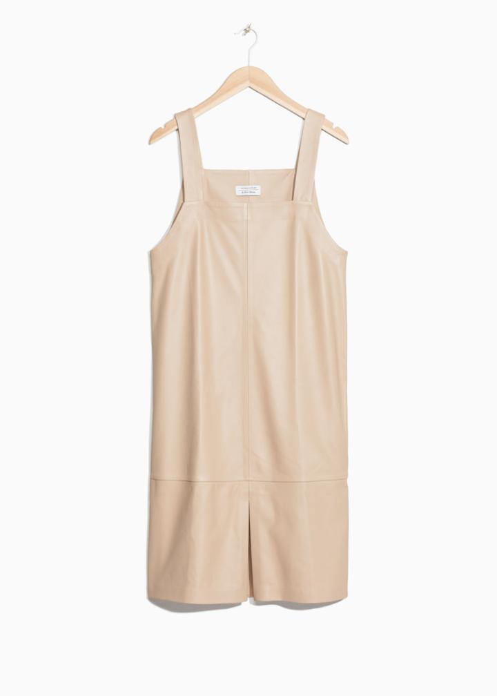 Other Stories Leather Dress - Beige