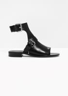 Other Stories Buckled Leather Low-heel Sandals
