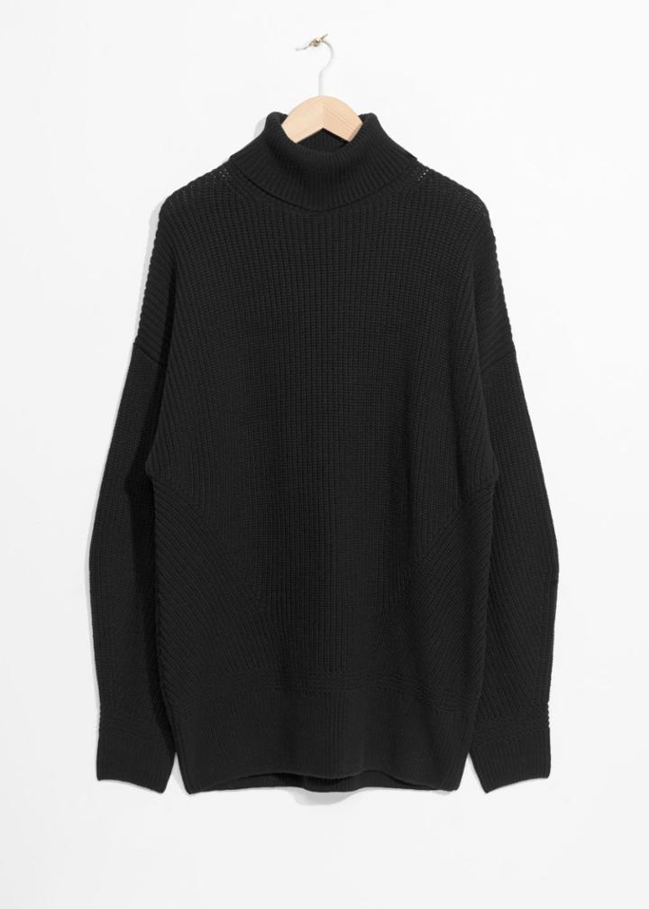 Other Stories Wool Turtleneck Jumper - Black
