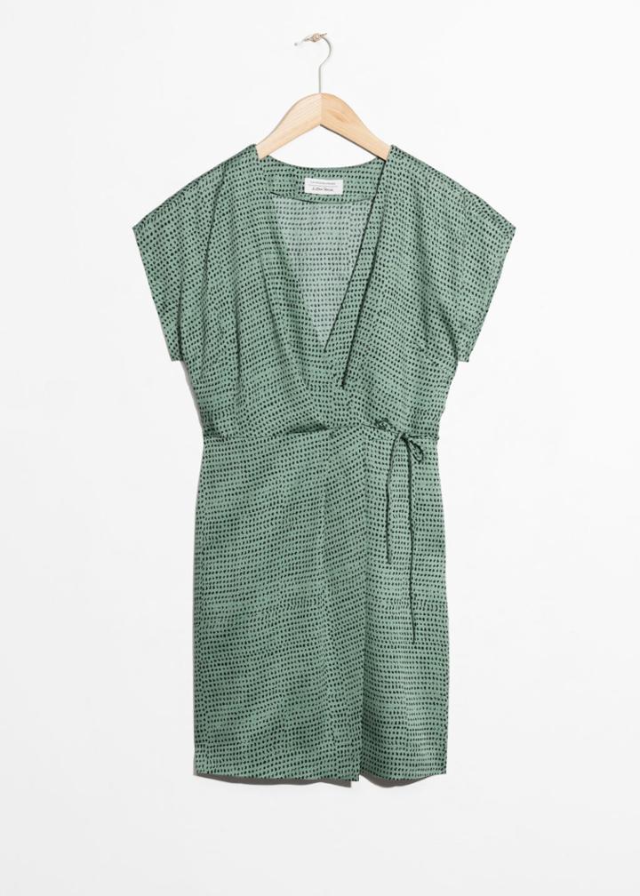 Other Stories Sleeveless Wrap Dress - Green