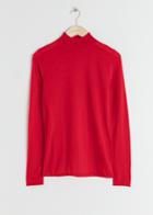 Other Stories Fitted Merino Wool Turtleneck - Red