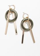 Other Stories Circle Bar Earrings - Green