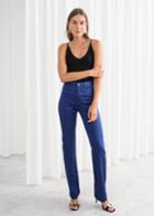 Other Stories High Waisted Satin Trousers - Blue