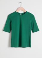 Other Stories Fitted Stretch Cotton Tee - Green