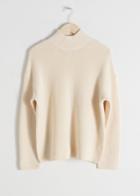 Other Stories Cotton Blend Mock Neck Sweater - White