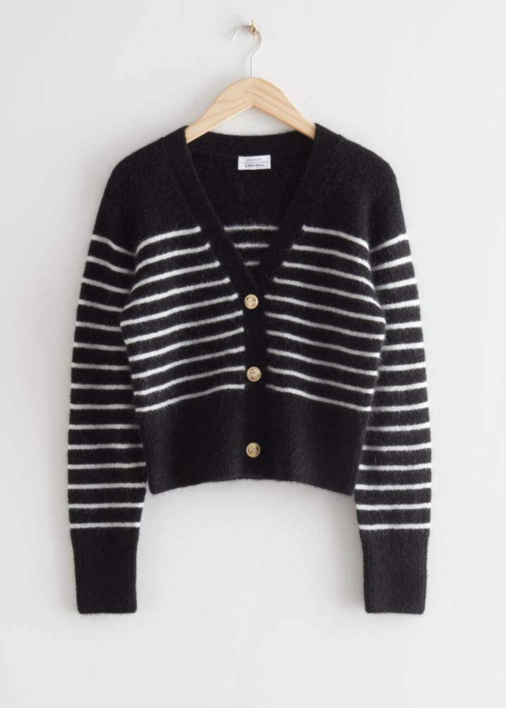 Other Stories Gold Button Cardigan - Black