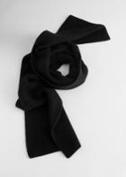Other Stories Cashmere Ribbed Knit Scarf - Black