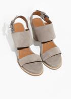 Other Stories Buckled Leather Sandals - Beige