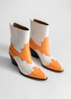 Other Stories Duo Toned Leather Cowboy Boots - White